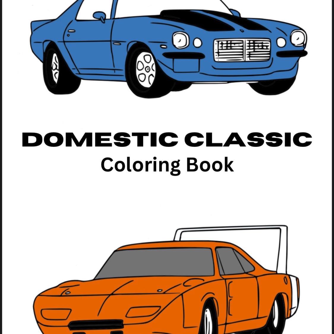 Domestic Classic Car Coloring Book