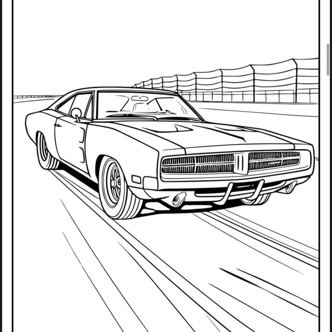 Muscle Car Coloring Book