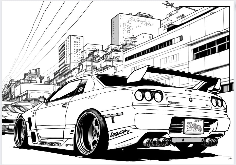 JDM Car Coloring Book